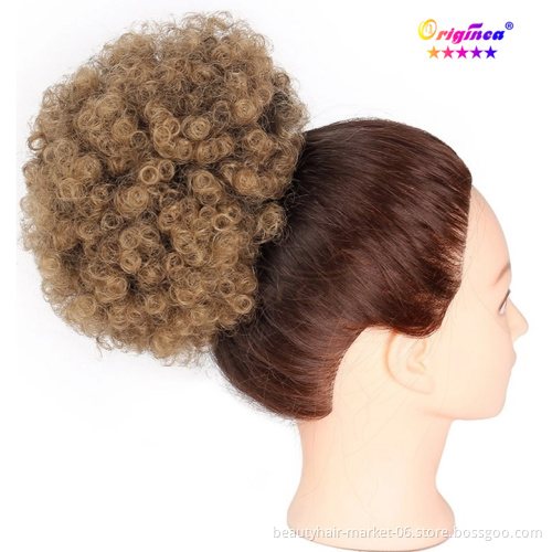 Synthetic Afro Kinky Curly Hair Chignon for Black Women Afro Bun 15 color hairpiece Afro Puff Drawstring Bun